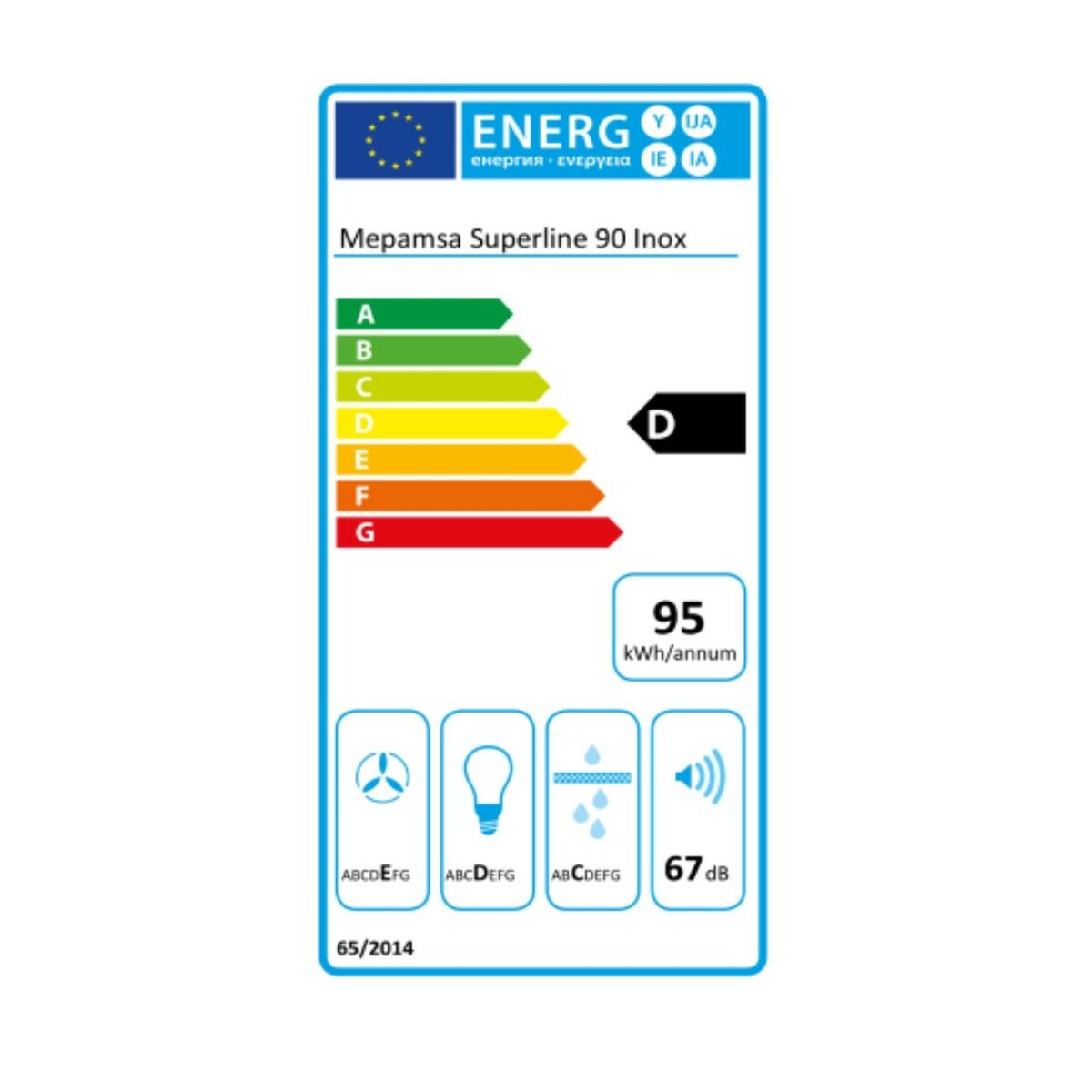 Cappa Classica Mepamsa 315.0486.088 400 m³/h Acciaio 140 W