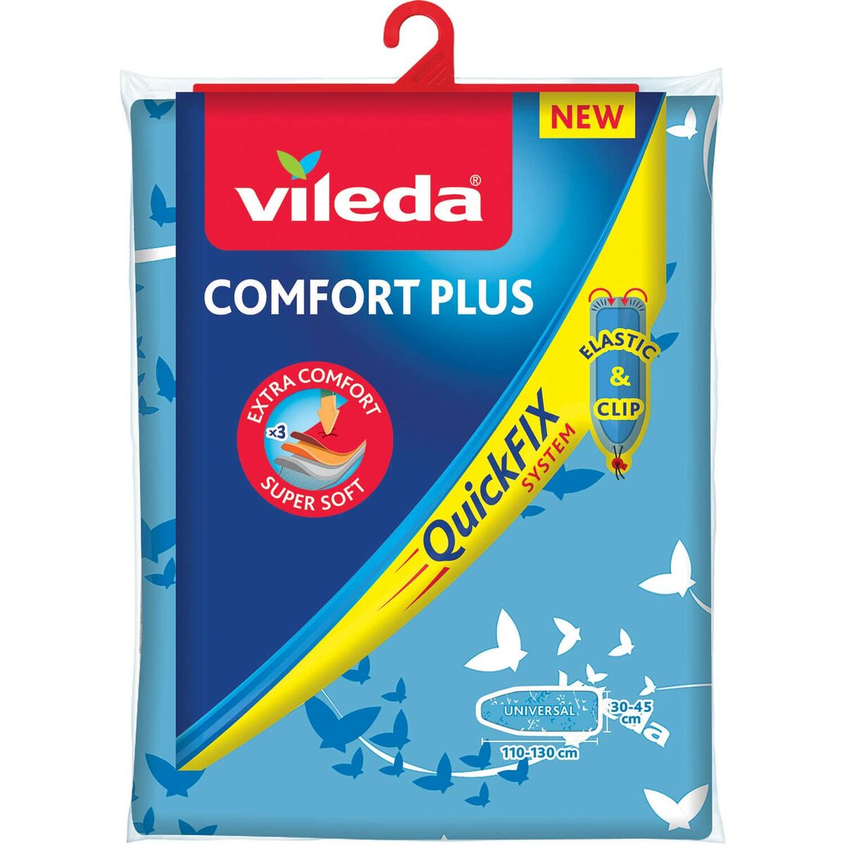 Copri asse da stiro Vileda 163255 Comfort Plus Azzurro (130 x 45 cm)