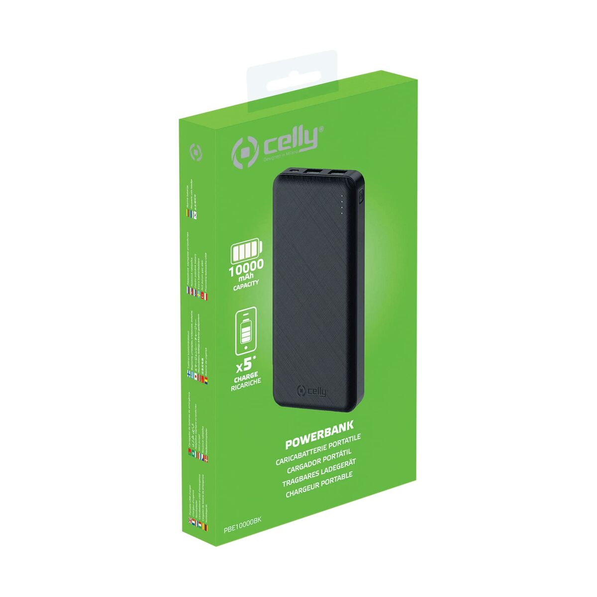 Power Bank Celly 10000 mAh Noir
