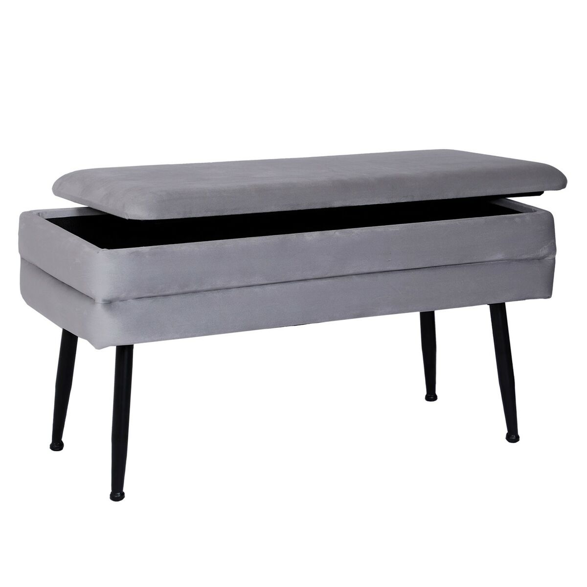 Pied de lit Versa Gris clair Métal Polyester Pin Bois MDF (42 x 37,5 x 79,5 cm)