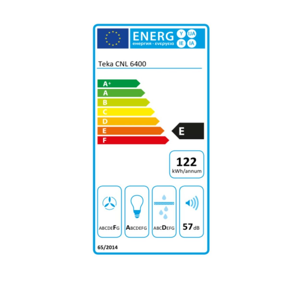 Cappa Classica Teka 40436801 60 cm 385 m3/h 57 dB 233W Acciaio