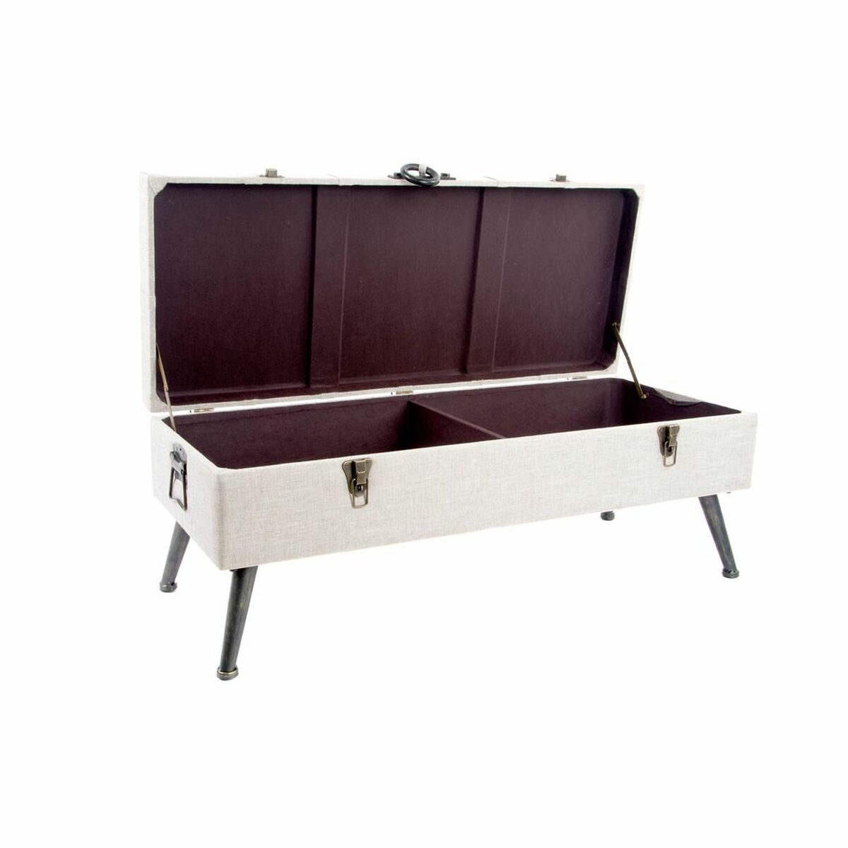 Bench DKD Home Decor Beige Metal MDF Wood 30 x 40 cm 101 x 42 x 43 cm