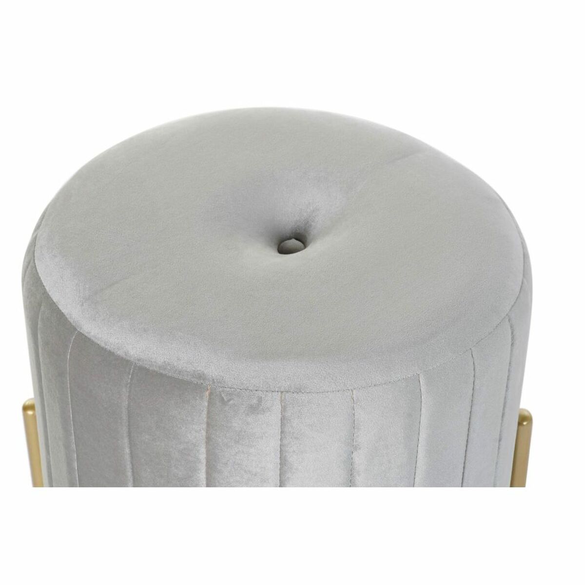 Poggiapiedi DKD Home Decor Grigio Dorato Metallo Caucciù Velluto Velvet 44 x 44 x 46 cm
