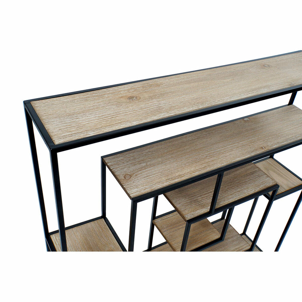 Scaffale DKD Home Decor 82 x 17 x 83 cm Naturale Nero Metallo Legno MDF
