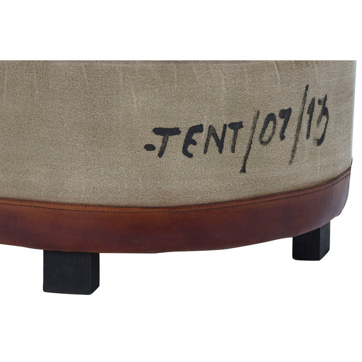 Poggiapiedi DKD Home Decor 60 x 60 x 41 cm Beige Marrone Pelle Sintetica