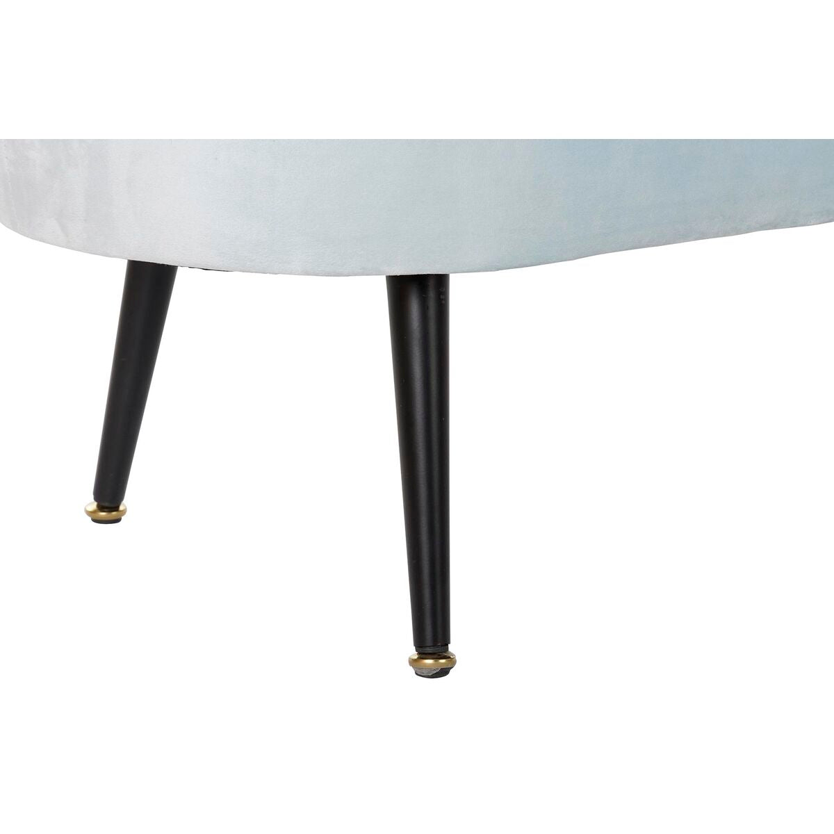 Panca DKD Home Decor Nero Metallo Poliestere Blu cielo (120 x 40 x 45 cm)