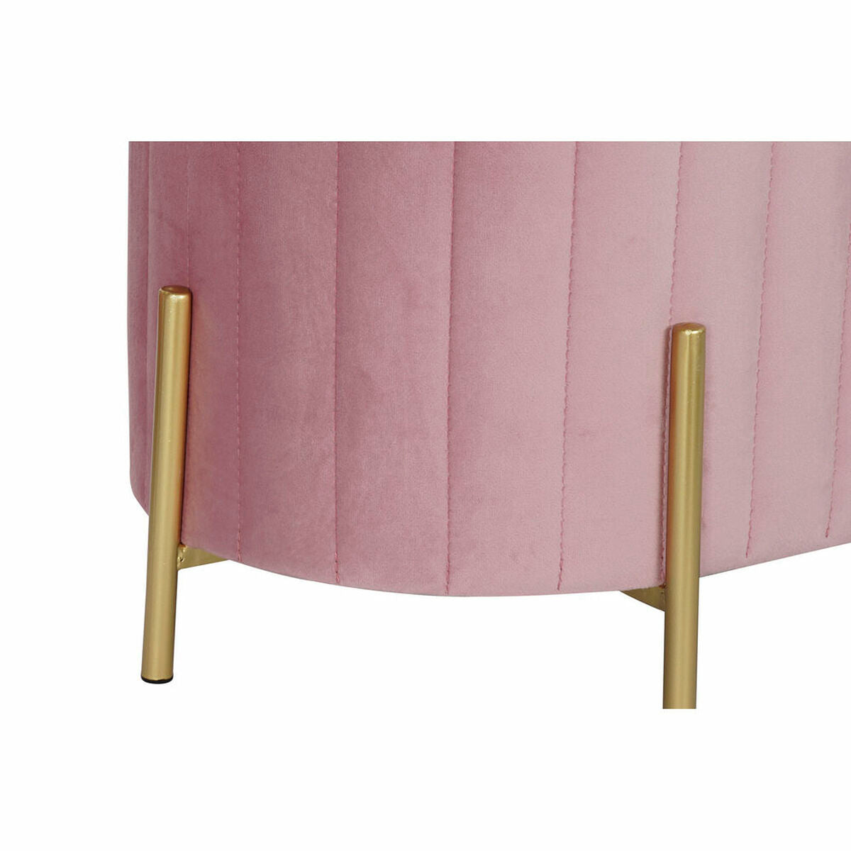 Banquette DKD Home Decor Rose Doré Métal Polyester Velours (123 x 50 x 45 cm)