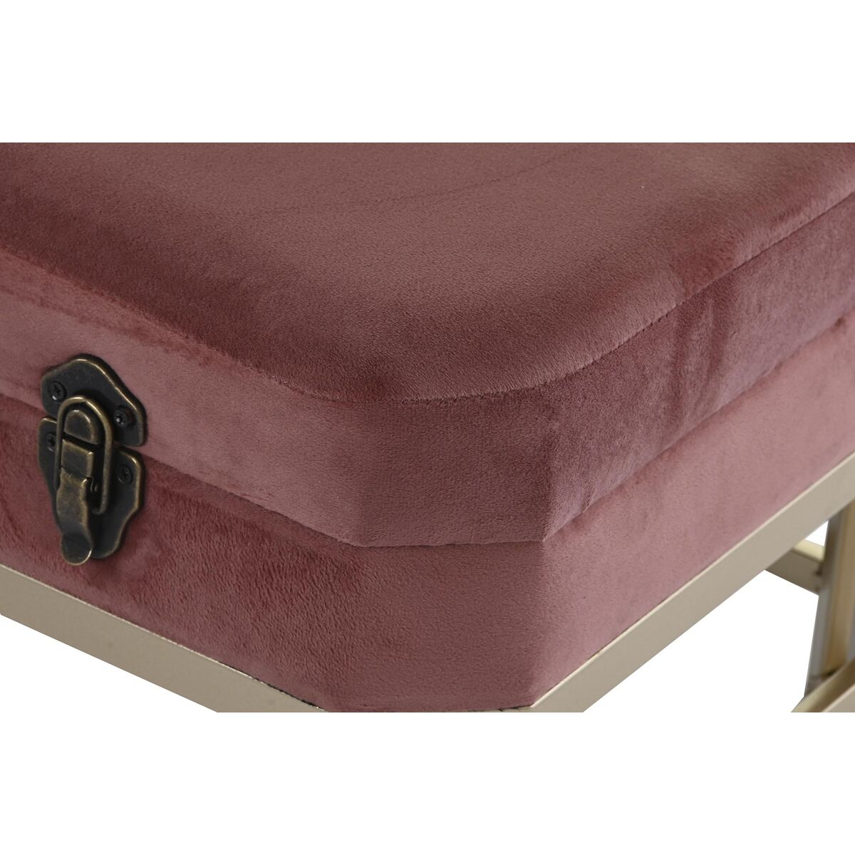 Panca DKD Home Decor Rosa Dorato Metallo Velluto (80 x 40 x 47 cm)