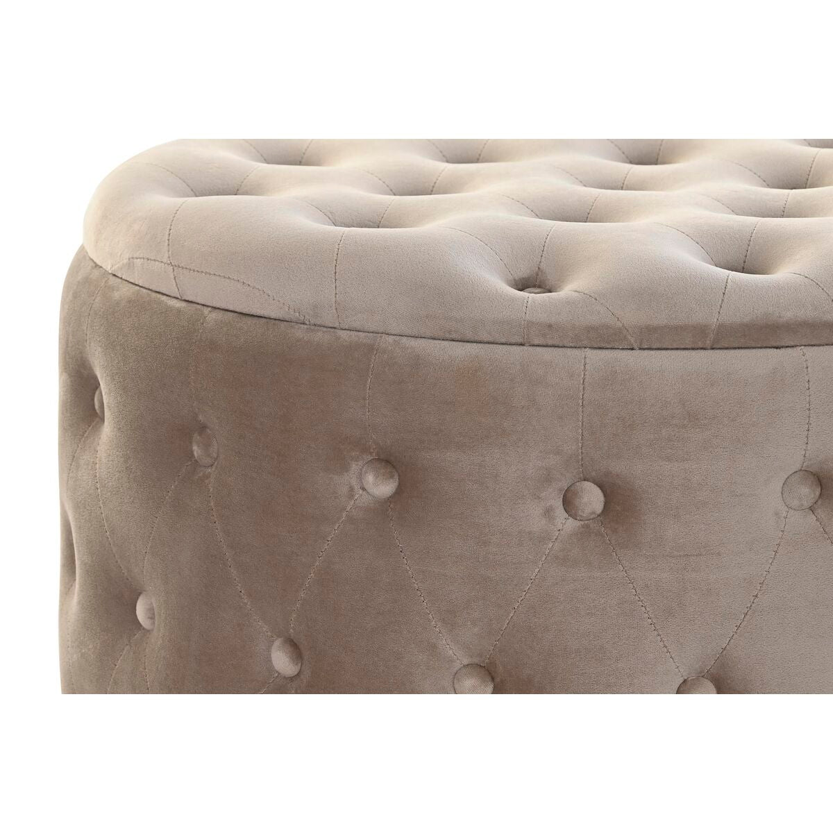 Repose-pied DKD Home Decor Gris clair Bois MDF Velours 70 x 70 x 42 cm