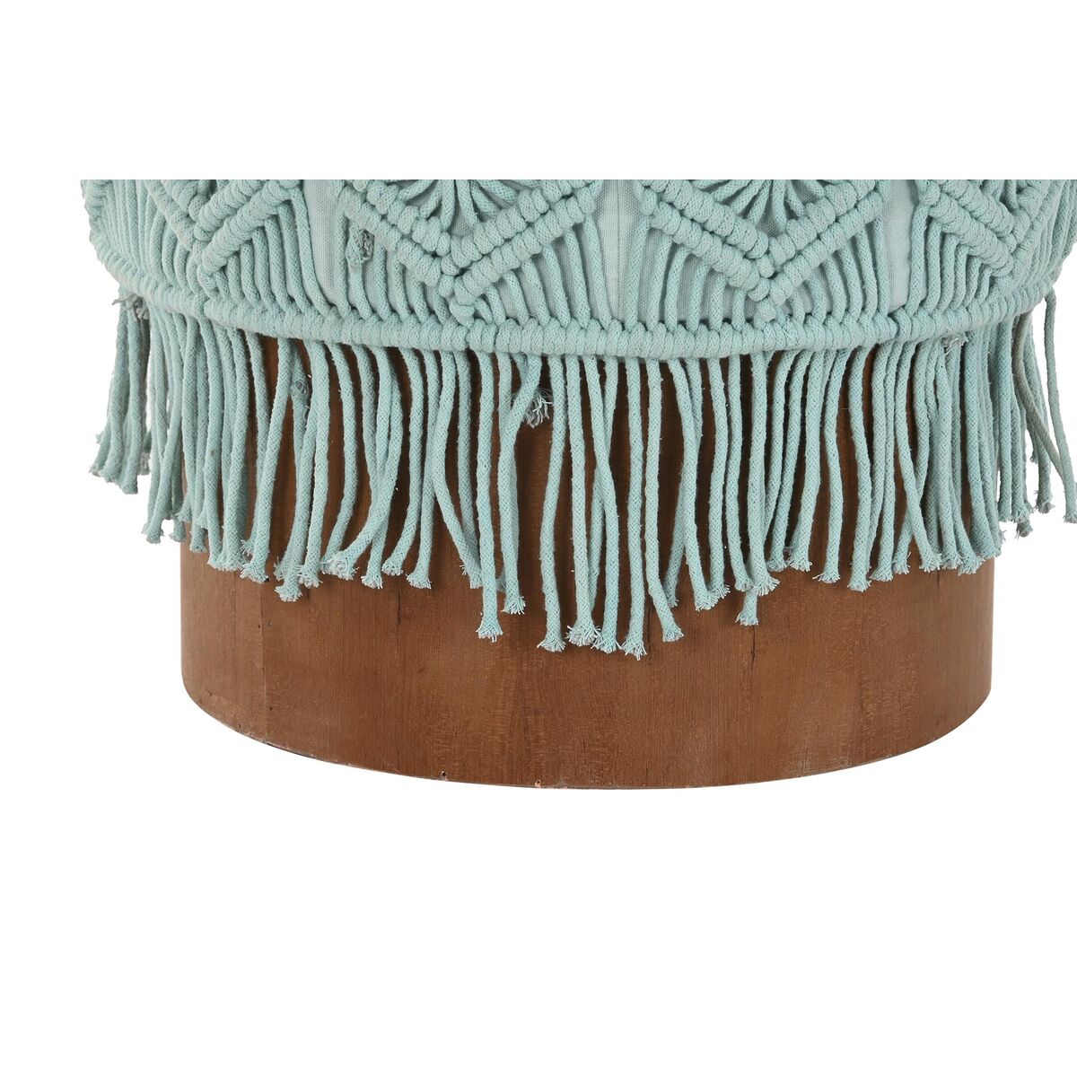 Poggiapiedi DKD Home Decor Legno Marrone Cotone Menta (43 x 43 x 52 cm) (40 x 40 x 50 cm)