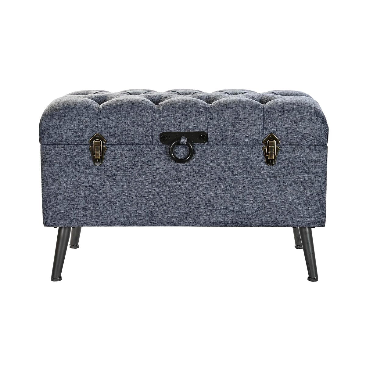 Cassapanca DKD Home Decor Azzurro Metallo Poliestere MDF (81 x 42 x 52 cm)