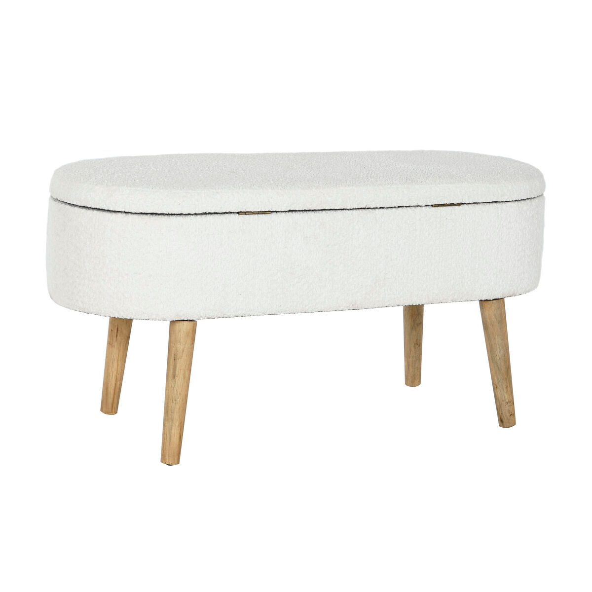 Bench DKD Home Decor White Natural MDF Wood 100 x 40 x 50 cm