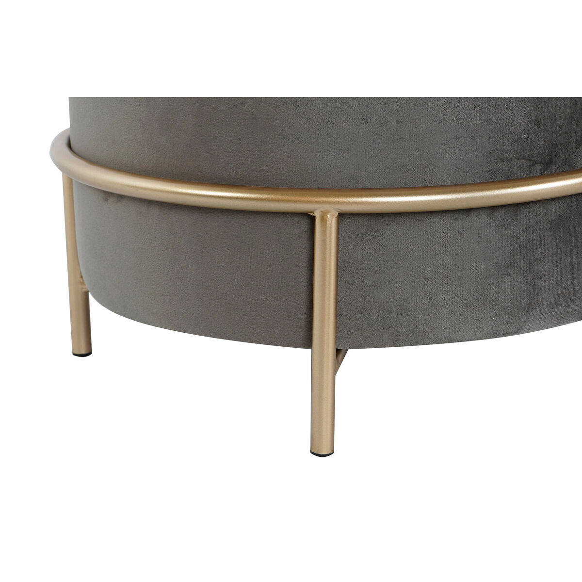 Footrest DKD Home Decor Brown Grey Golden Metal 48 x 48 x 46 cm