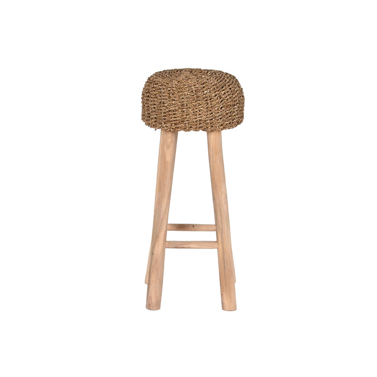 Tabouret Home ESPRIT Beige Naturel Teck Fibre 32 x 32 x 75 cm