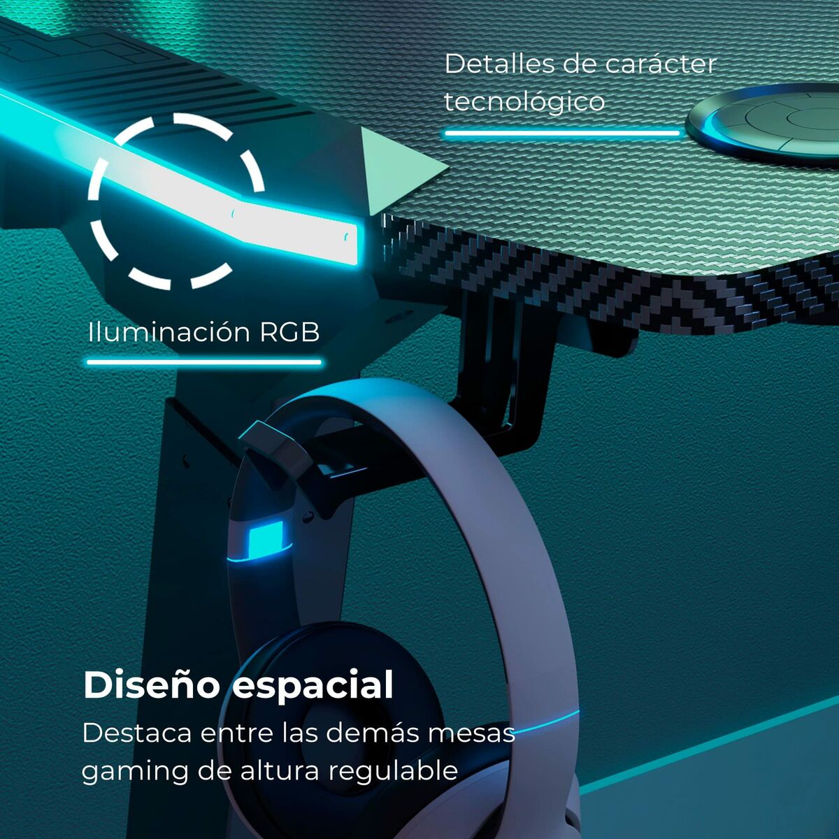 Bureau Loctek Noir Bois (125 X 60 X 1,8 CM )