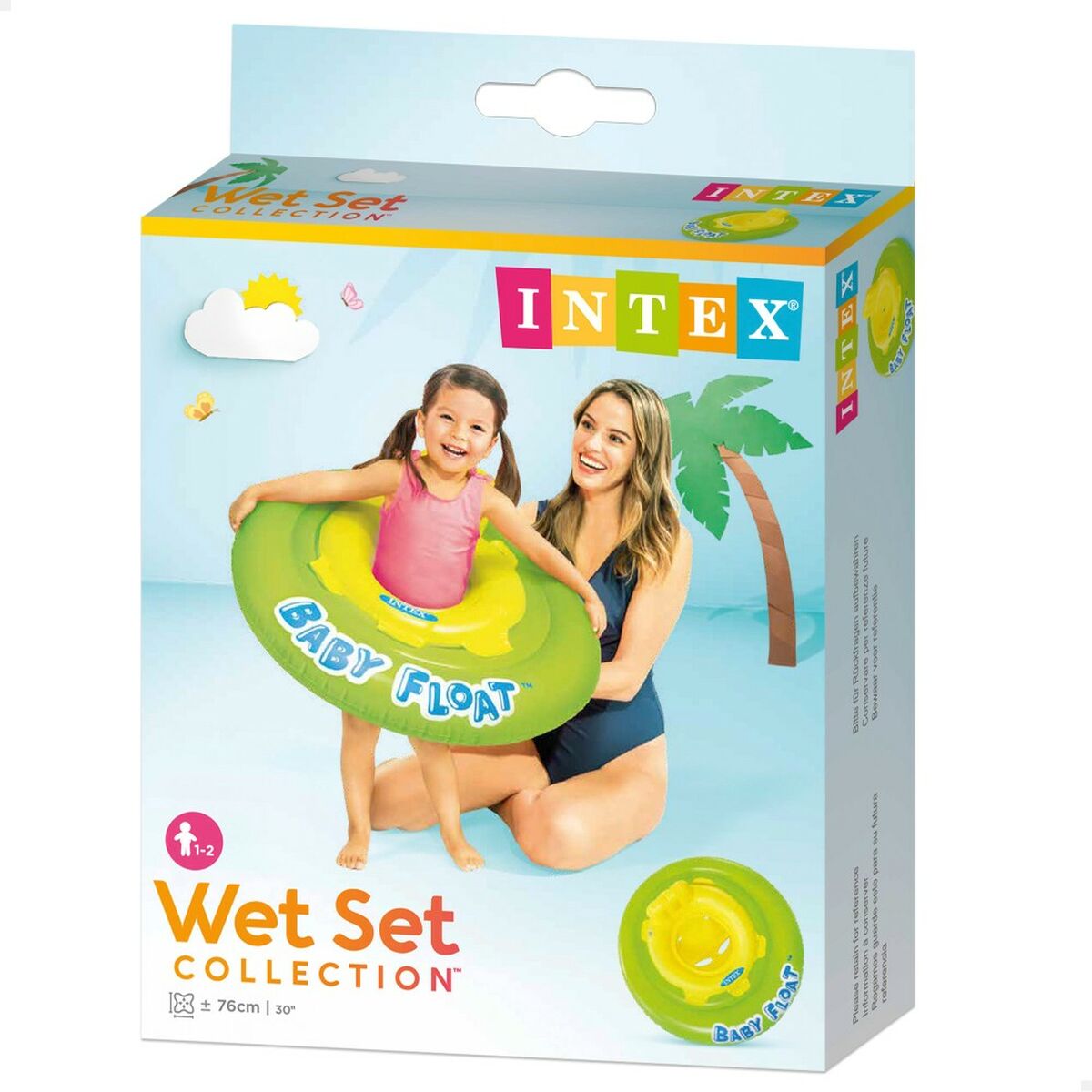 Galleggiante per bambini Intex Giallo Verde Ø 76 cm (12 Unità)