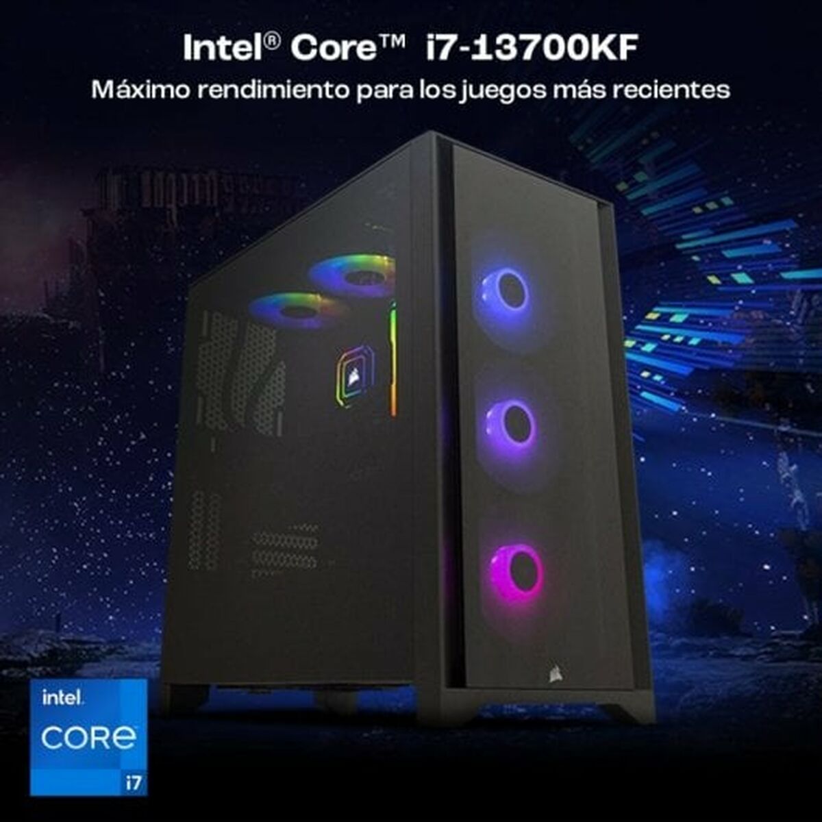 Desktop PC PcCom PCC-IMP3-13700KF-2TB-4070TI-BLK Intel Core i7-13700KF 32 GB RAM 2 TB SSD