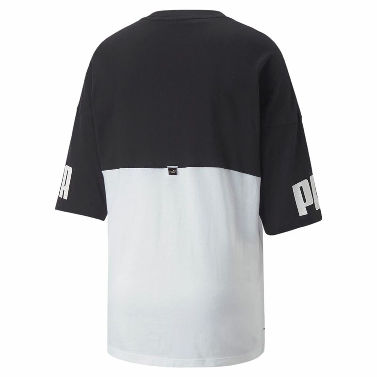 Maglia a Maniche Corte Donna Puma Power Colorblock Bianco Nero