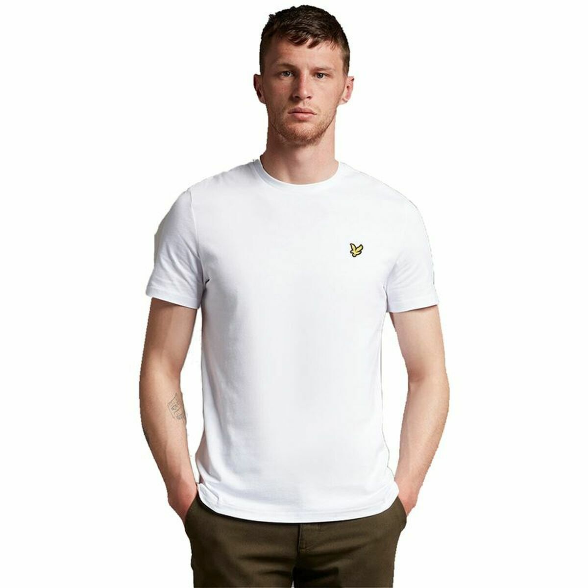 Maglia a Maniche Corte Uomo Lyle & Scott V1-Plain Bianco Uomo