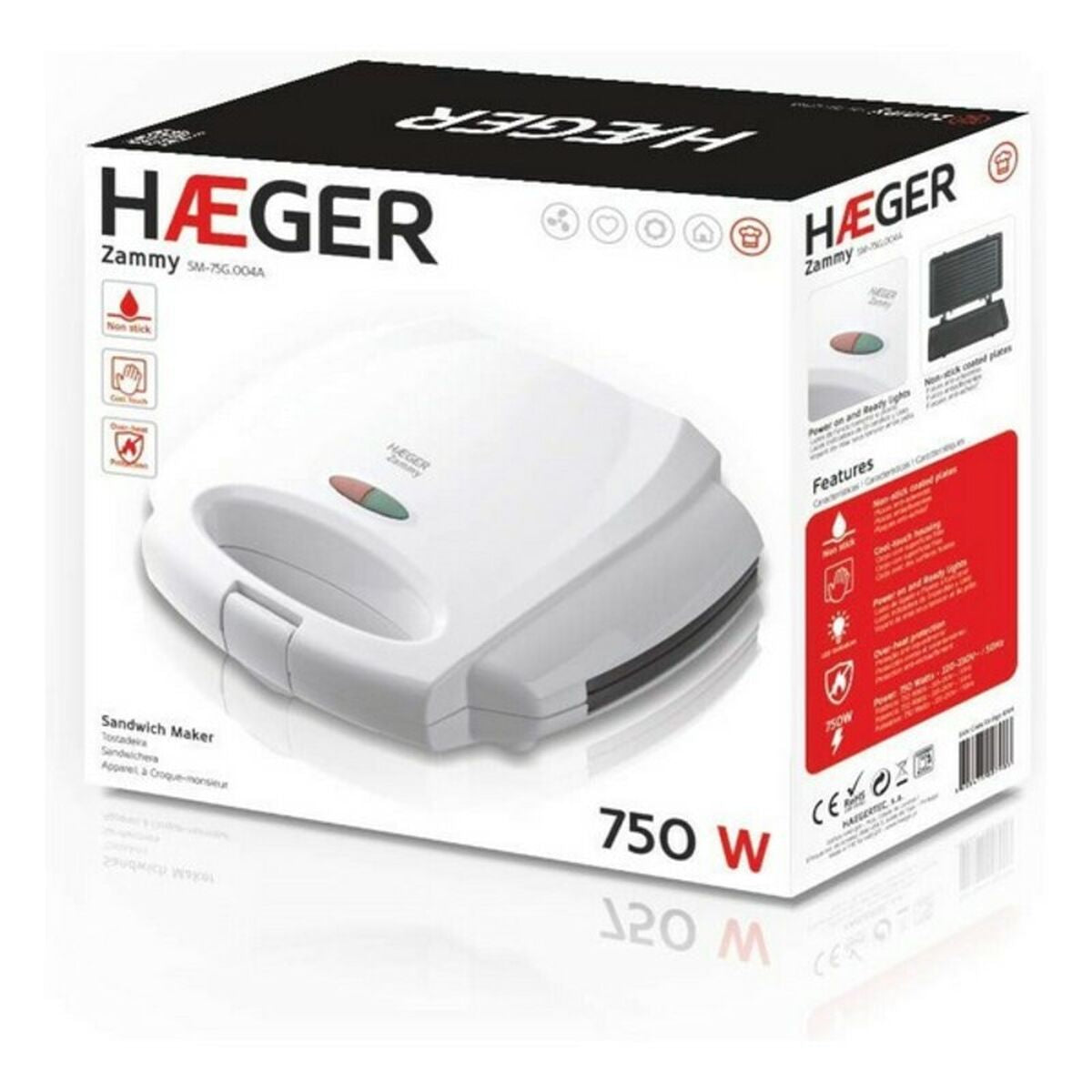 Tostiera Grill Haeger Zammy 750W 750 W