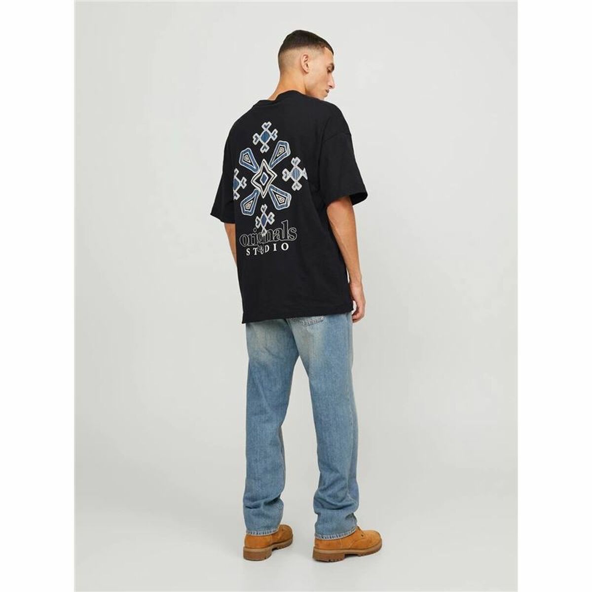 Maglia a Maniche Corte Uomo Jack & Jones bari Back Nero Uomo