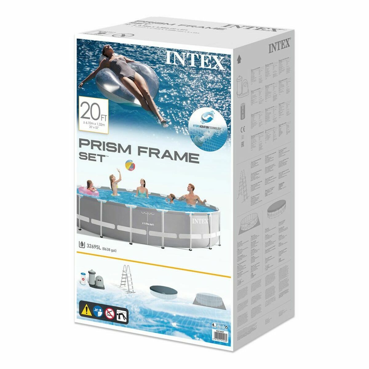 Piscina Smontabile Intex Prism Frame Grigio 32.695 l 610 x 132 cm