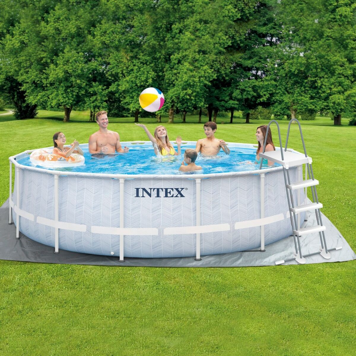 Piscina Smontabile Intex Chevron Prism Rotonda 427 x 107 cm