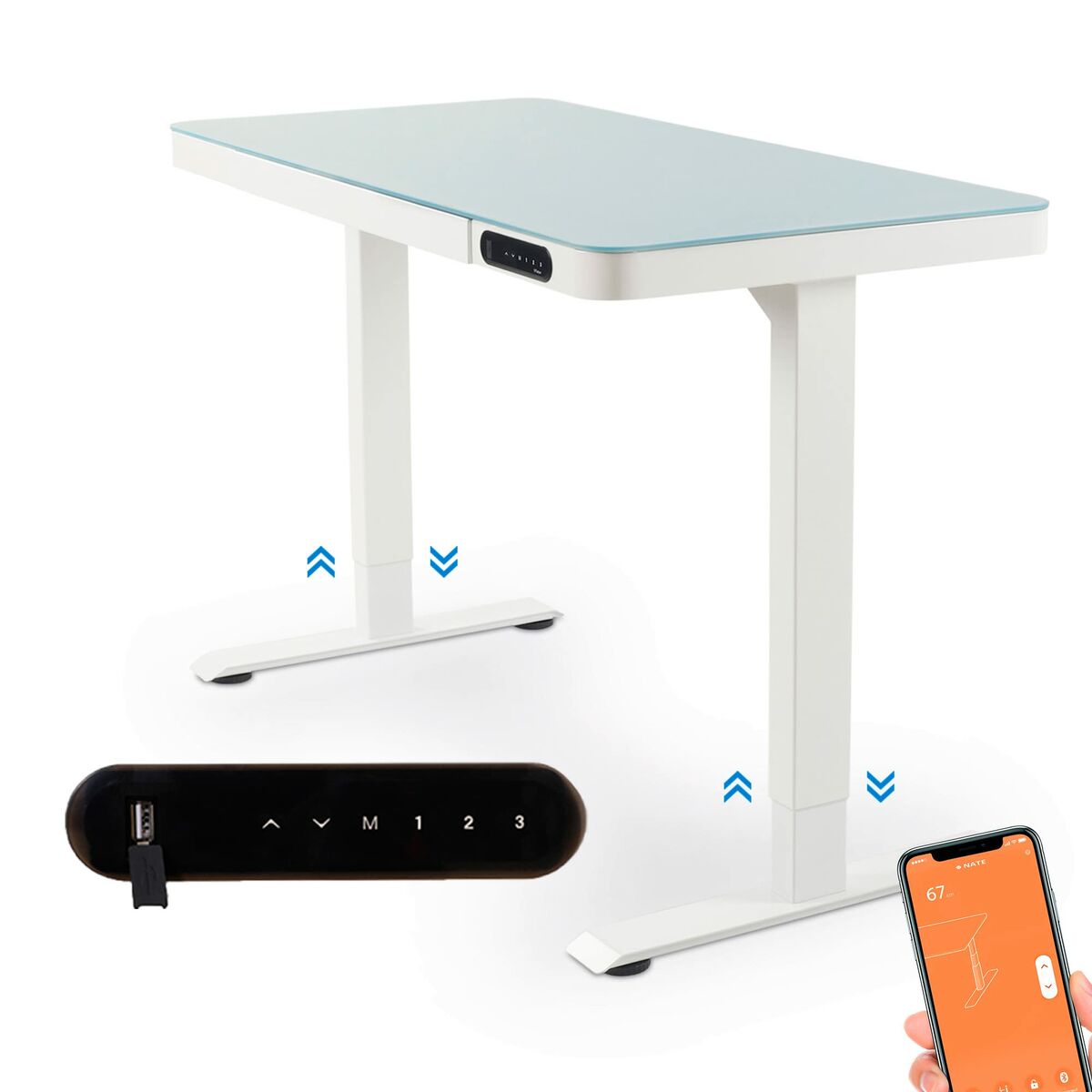 Desk Nate Steel White (120,3 X 60,3 CM )