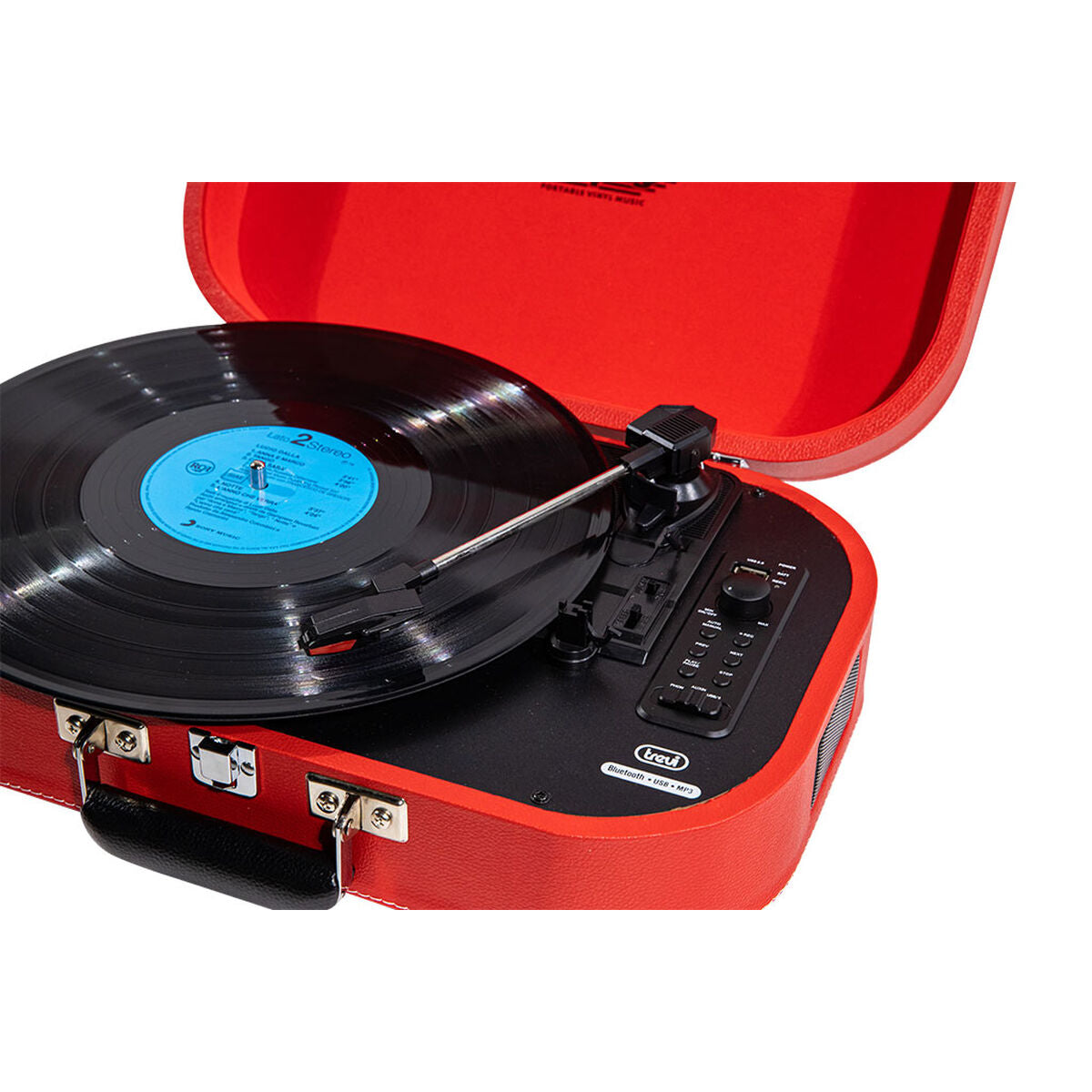 Record Player Trevi TT 1020 BT Stereo Bluetooth USB Rechargeable battery Red
