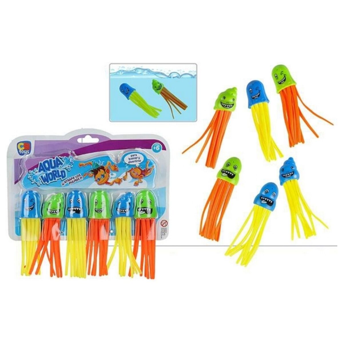 Aquatic Game Colorbaby Octopus Metal Plastic + 6 Years (6 uds)