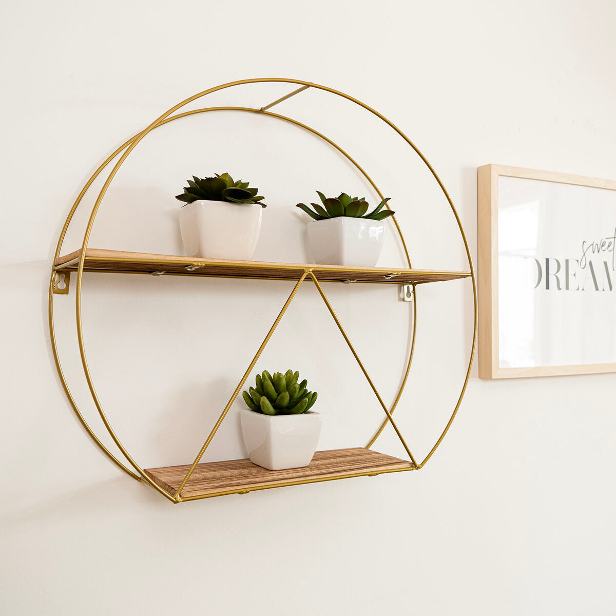 Shelves Vinthera Moa Golden Steel 50 x 12 cm (6 Units)