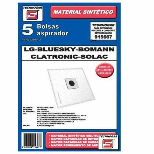 Sacchetto di Ricambio per Aspirapolvere Tecnhogar 915667 (5 uds)