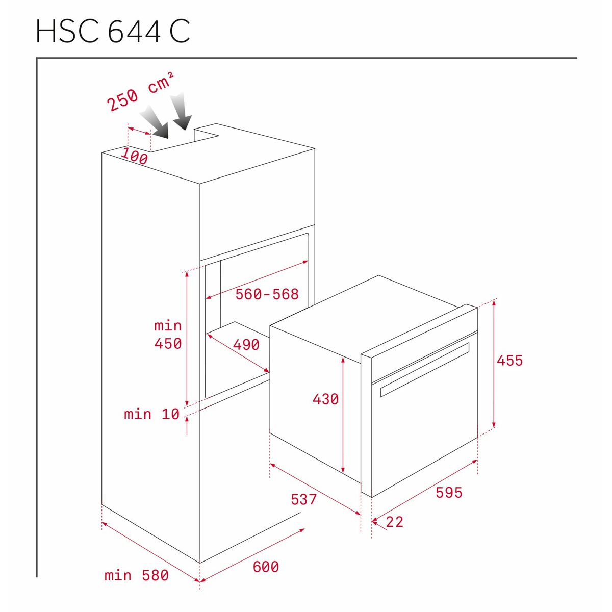 Four compact Teka HSC 644 C 1000 W 39 L