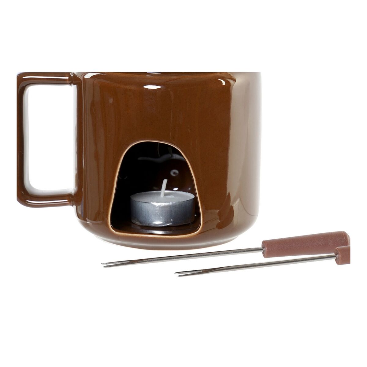 Set per Fonduta DKD Home Decor 8424001655052 Marrone Acciaio inossidabile Porcellana Acciaio