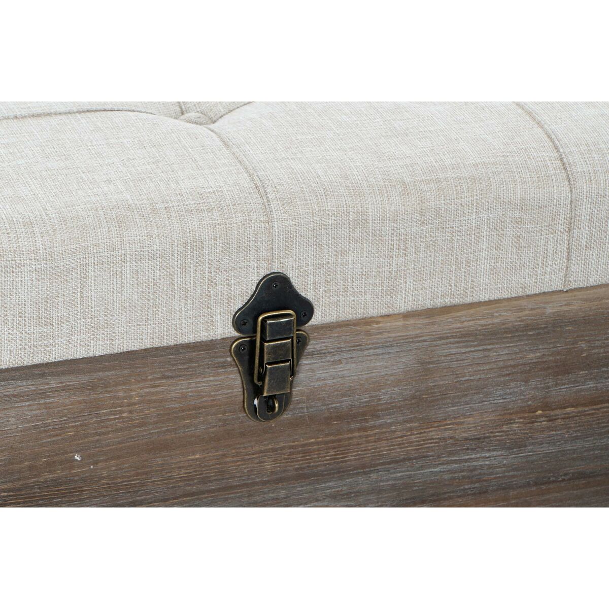 Banca Piedi Letto DKD Home Decor Marrone Crema 3 Pezzi Legno Poliestere Tradizionale (119 x 41 x 42 cm) (3 pcs)