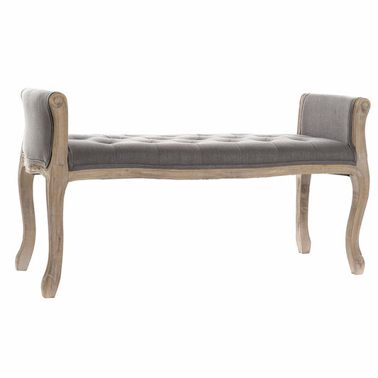 Panca DKD Home Decor   Naturale Grigio scuro Legno d'albero della gomma Tela 109 x 44,5 x 60 cm