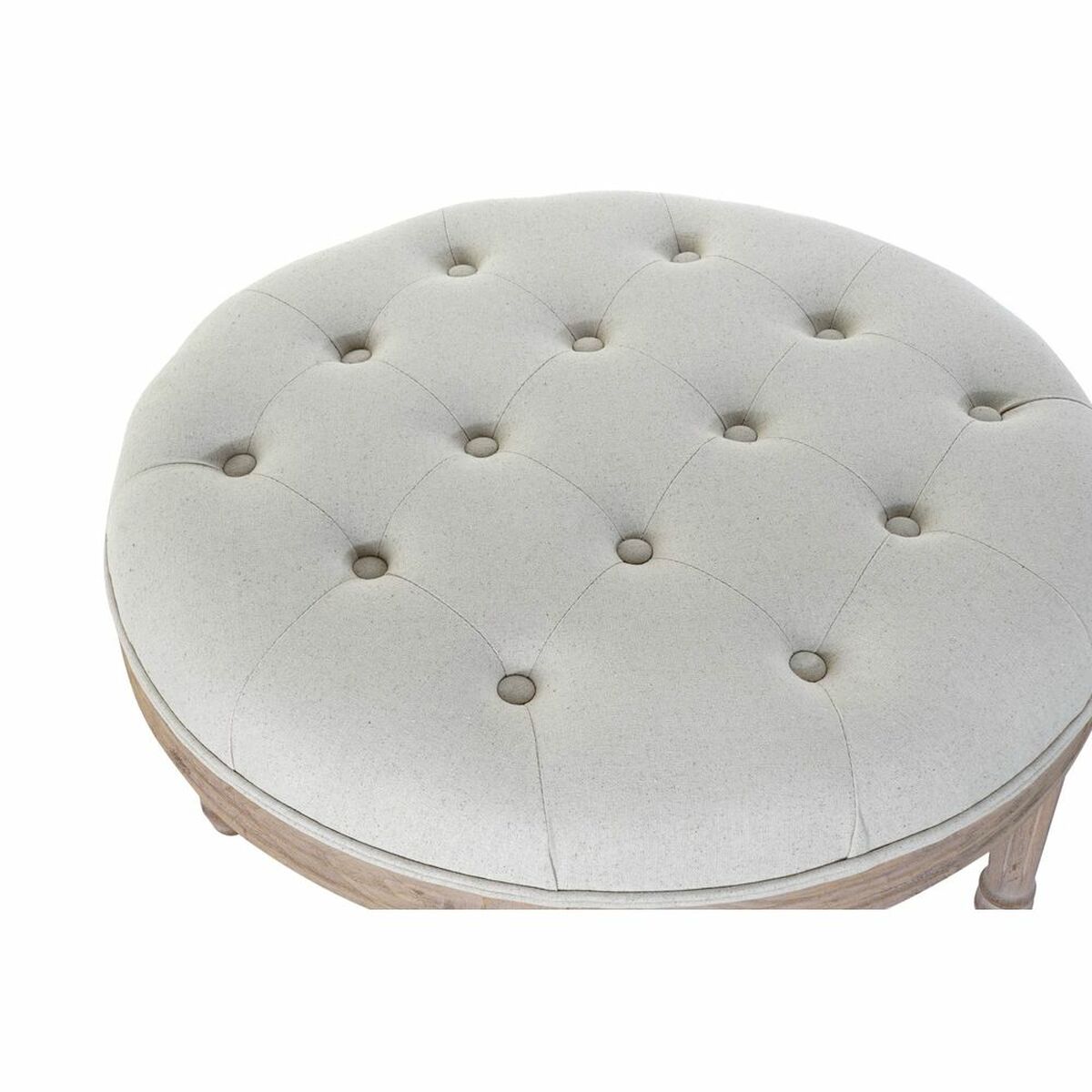 Panca DKD Home Decor 8424001794409 Naturale Beige Lino Legno d'albero della gomma (70 x 70 x 47 cm)