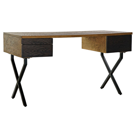 Bureau DKD Home Decor Métal Chêne Brun foncé (140 x 60 x 77 cm)