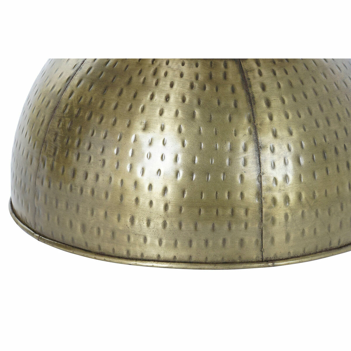 Occasional Furniture DKD Home Decor Golden Metal Leather Dark brown (40 x 40 x 48 cm)