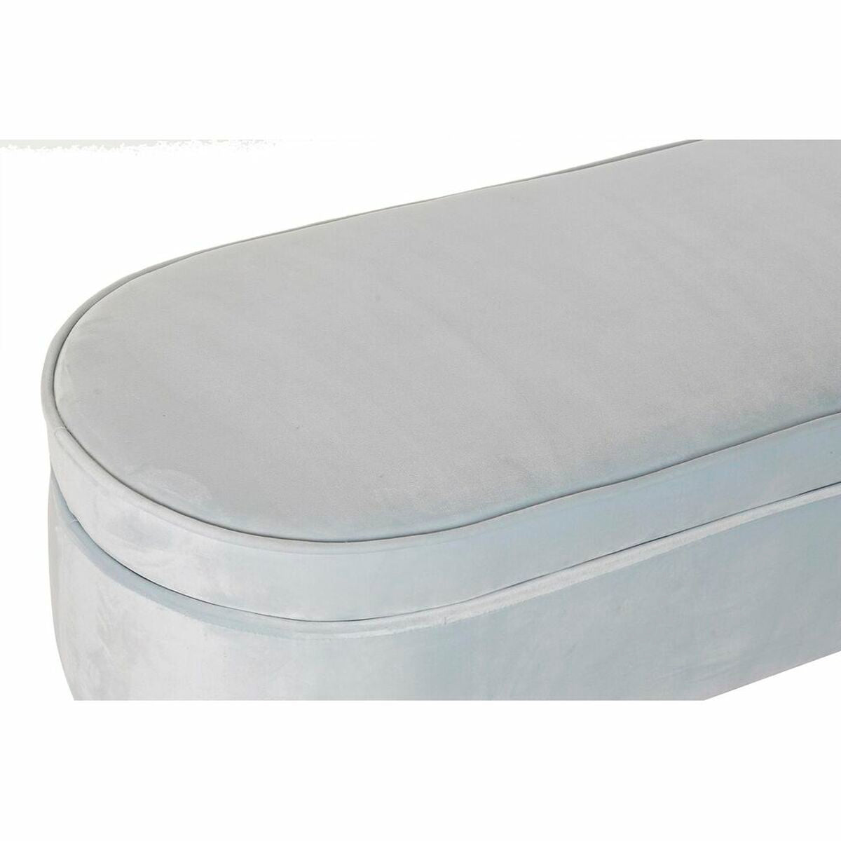 Panca DKD Home Decor   Nero Metallo Poliestere Blu cielo (120 x 40 x 45 cm)