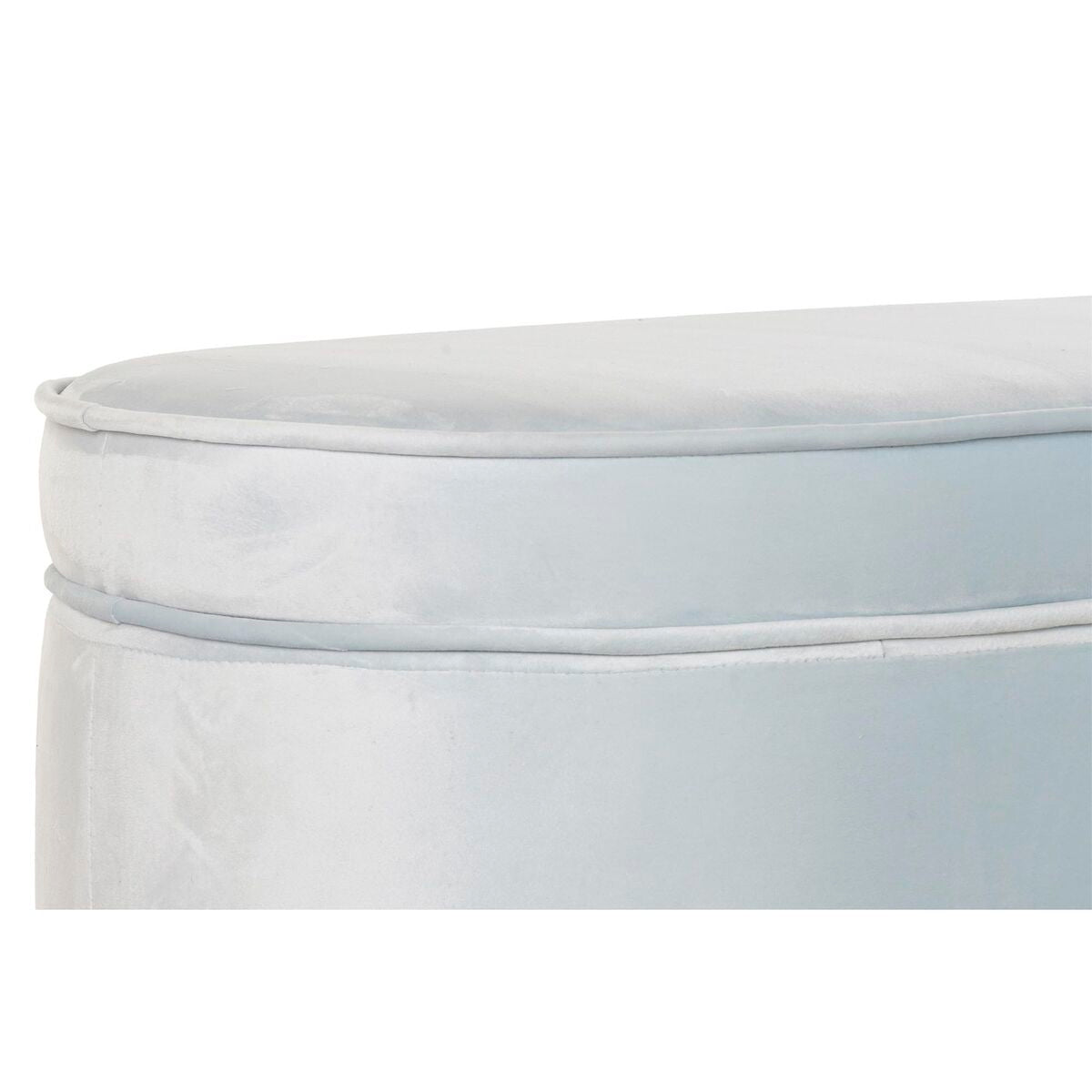 Panca DKD Home Decor   Nero Metallo Poliestere Blu cielo (120 x 40 x 45 cm)