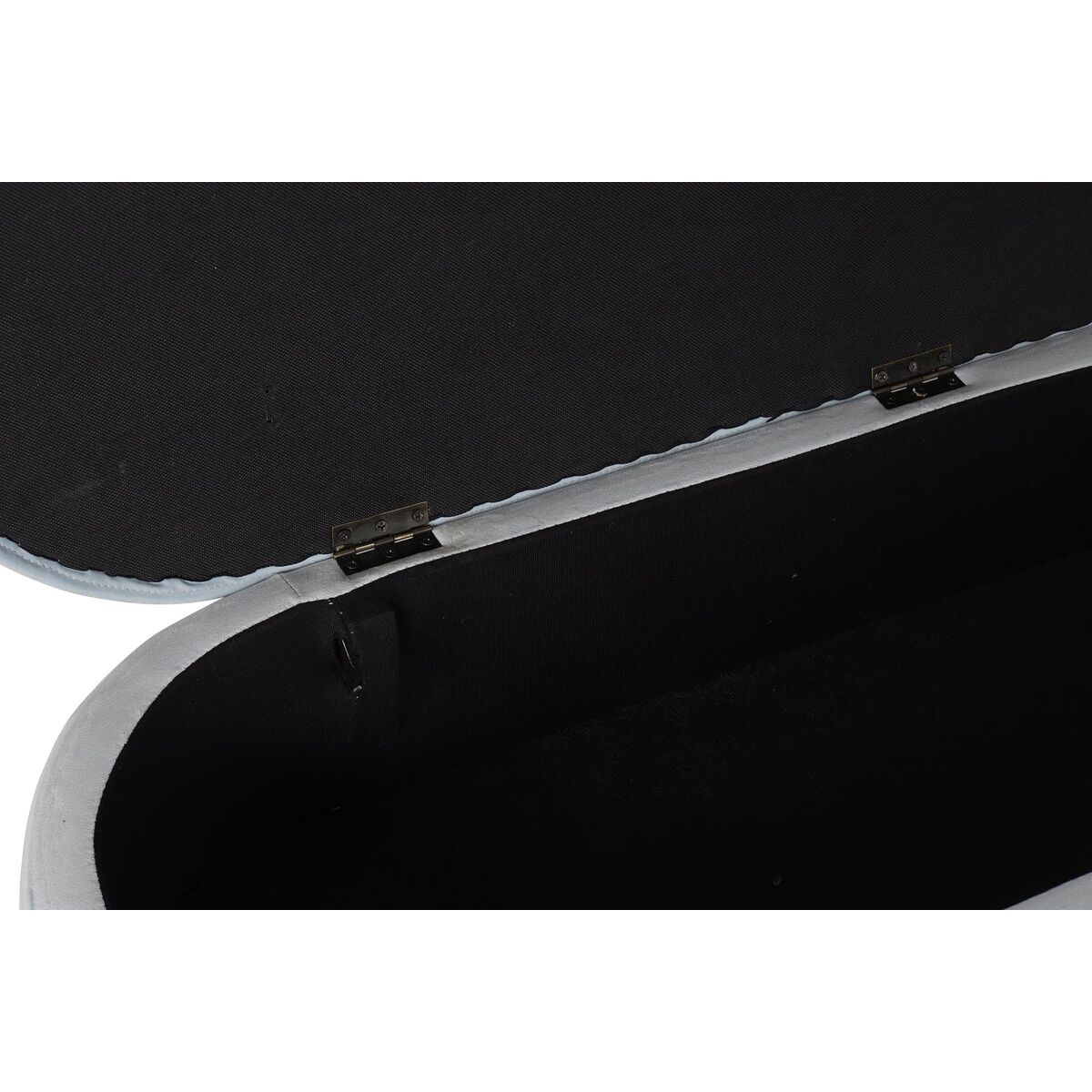 Panca DKD Home Decor   Nero Metallo Poliestere Blu cielo (120 x 40 x 45 cm)