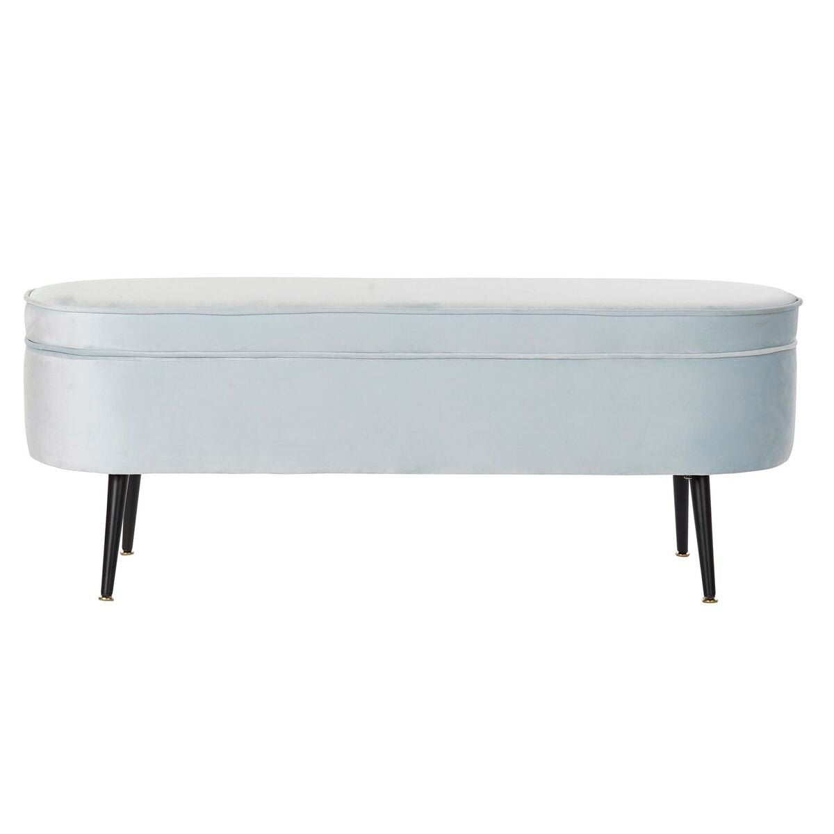 Panca DKD Home Decor   Nero Metallo Poliestere Blu cielo (120 x 40 x 45 cm)