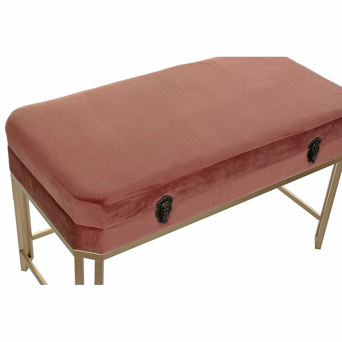 Panca DKD Home Decor   Rosa Dorato Metallo Velluto (80 x 40 x 47 cm)