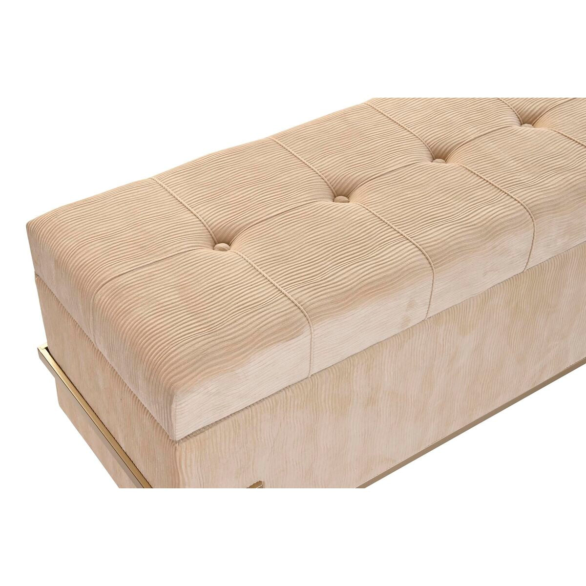 Foot-of-bed Bench DKD Home Decor Beige Metal 120 x 42 x 48 cm (3 pcs)