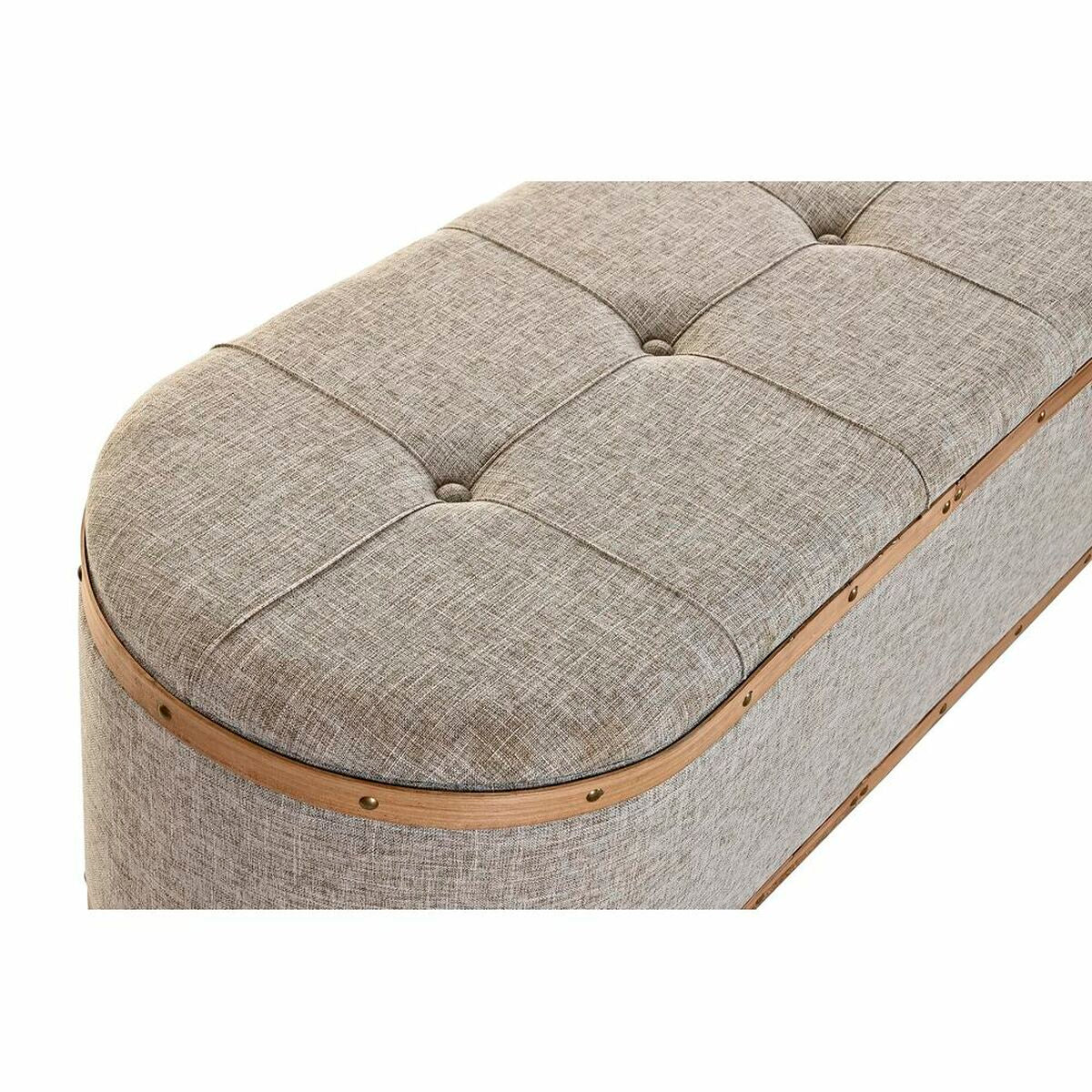 Banquette DKD Home Decor   Beige Naturel Bois Métal Plastique 30 x 40 cm 120 x 44 x 43 cm