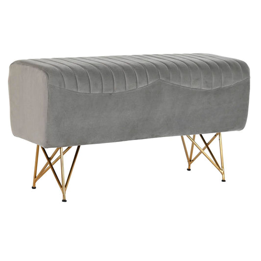 Panca DKD Home Decor   90 x 31 x 47 cm Grigio Dorato Metallo