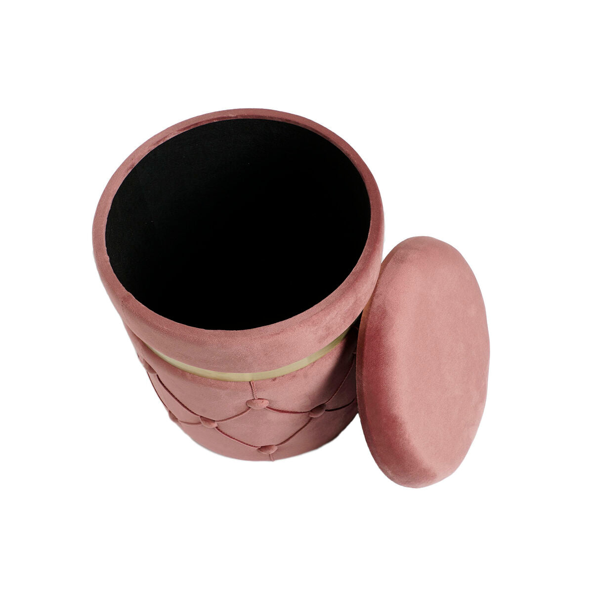 Poggiapiedi DKD Home Decor 36 x 36 x 44 cm Poliestere Velluto Legno MDF