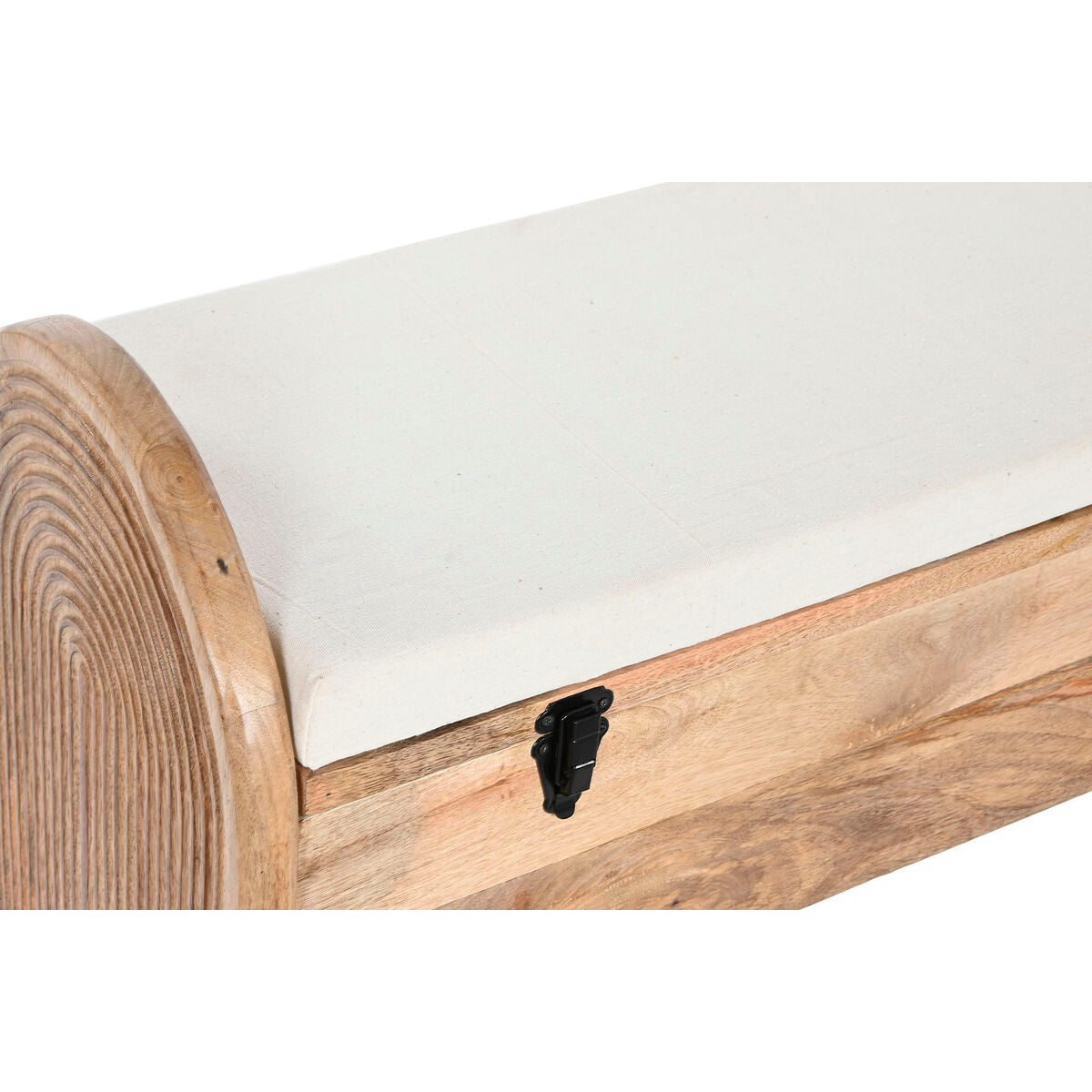 Banquette Home ESPRIT Blanc Naturel Marron Clair Bois de manguier 100 x 36 x 57 cm