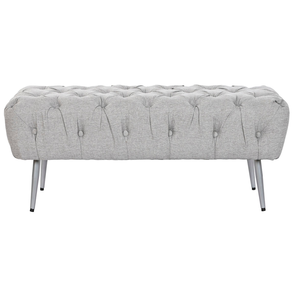Panca Home ESPRIT Grigio Argentato Poliestere Metallo 103 x 46 x 42 cm